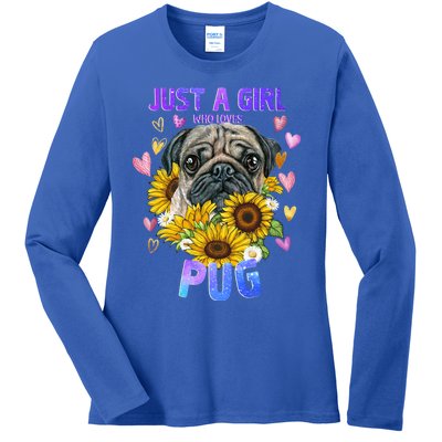 Pug Dog Lover Funny Cute Puppy Cute Gift Ladies Long Sleeve Shirt