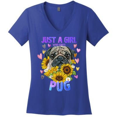 Pug Dog Lover Funny Cute Puppy Cute Gift Women's V-Neck T-Shirt