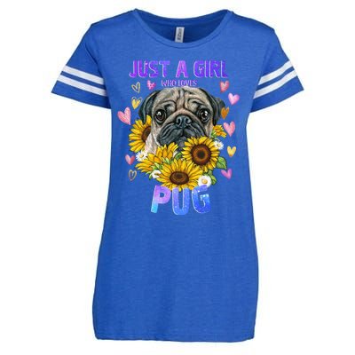 Pug Dog Lover Funny Cute Puppy Cute Gift Enza Ladies Jersey Football T-Shirt