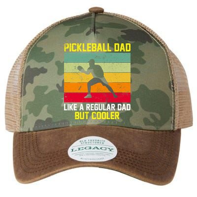 Pickleball Dad Like A Regular Dad But Cooler Vintage Retro Legacy Tie Dye Trucker Hat