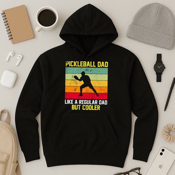 Pickleball Dad Like A Regular Dad But Cooler Vintage Retro Hoodie