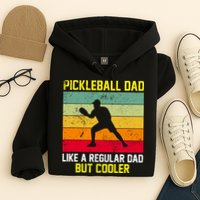 Pickleball Dad Like A Regular Dad But Cooler Vintage Retro Hoodie