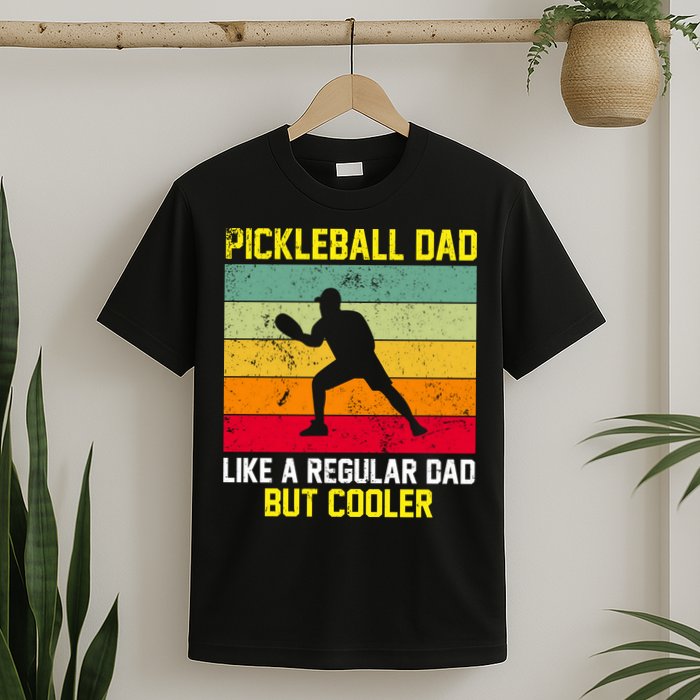Pickleball Dad Like A Regular Dad But Cooler Vintage Retro T-Shirt