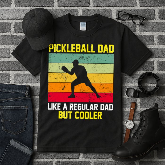 Pickleball Dad Like A Regular Dad But Cooler Vintage Retro Tall T-Shirt