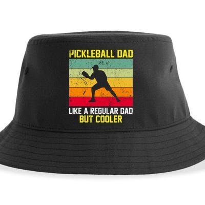 Pickleball Dad Like A Regular Dad But Cooler Vintage Retro Sustainable Bucket Hat