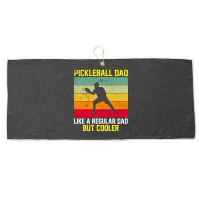 Pickleball Dad Like A Regular Dad But Cooler Vintage Retro Large Microfiber Waffle Golf Towel