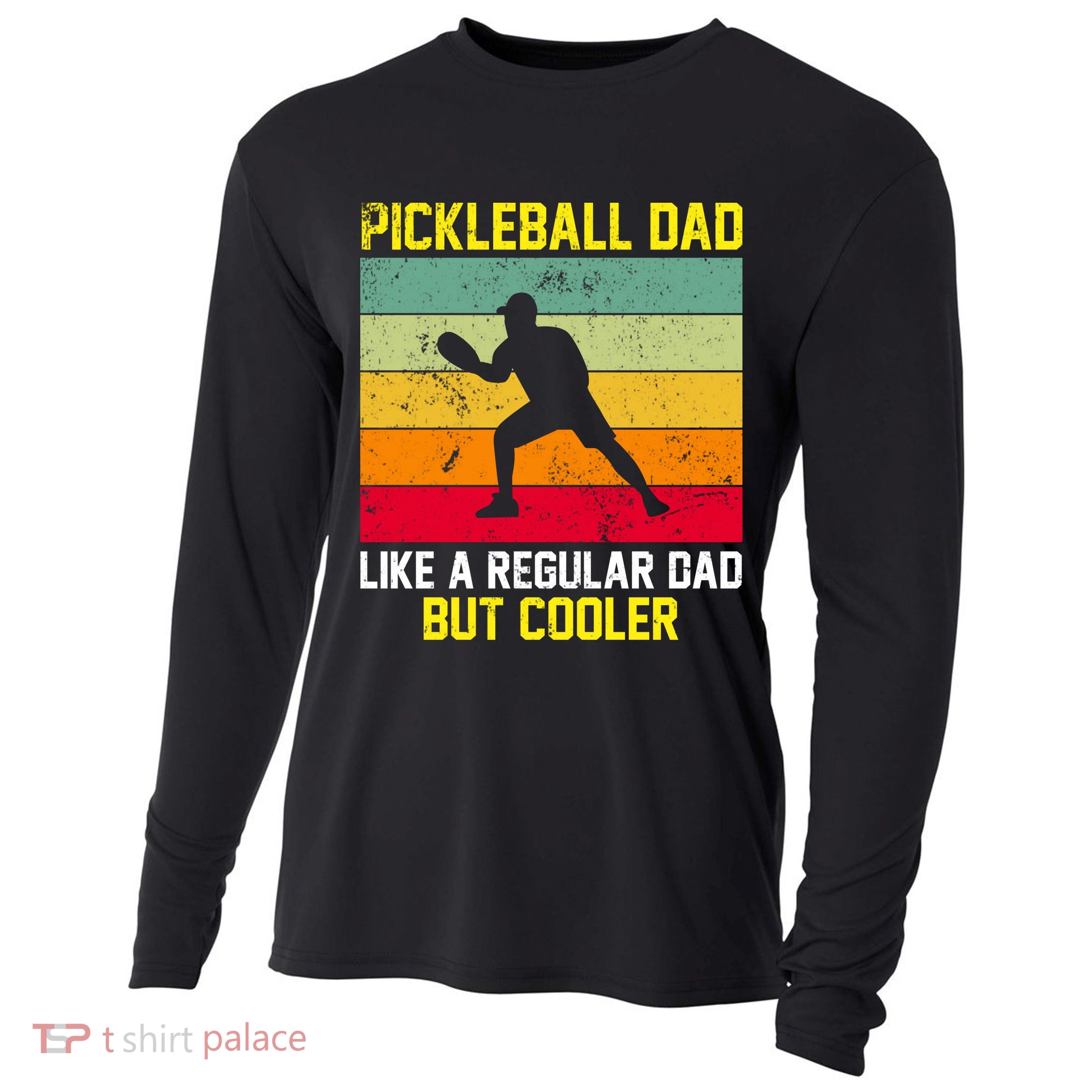 Pickleball Dad Like A Regular Dad But Cooler Vintage Retro Cooling Performance Long Sleeve Crew