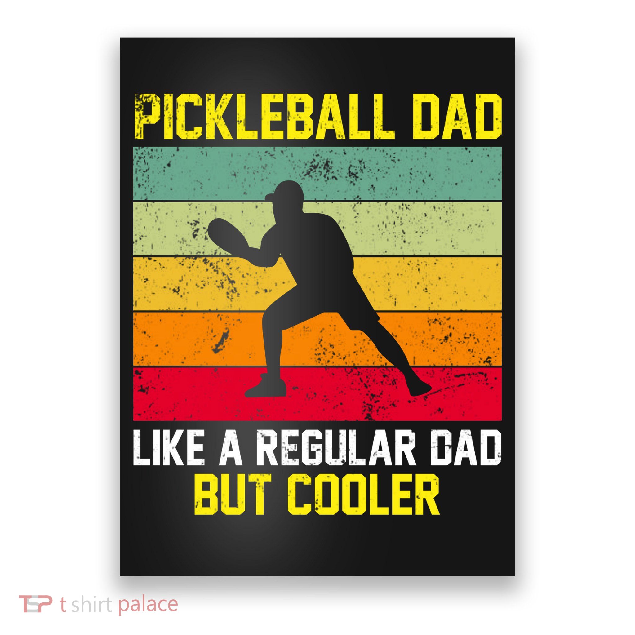 Pickleball Dad Like A Regular Dad But Cooler Vintage Retro Poster