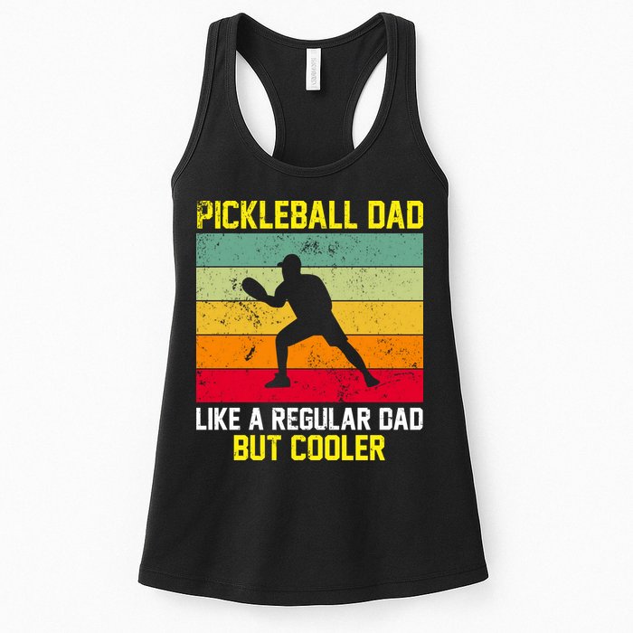 Pickleball Dad Like A Regular Dad But Cooler Vintage Retro Womens Tank Top