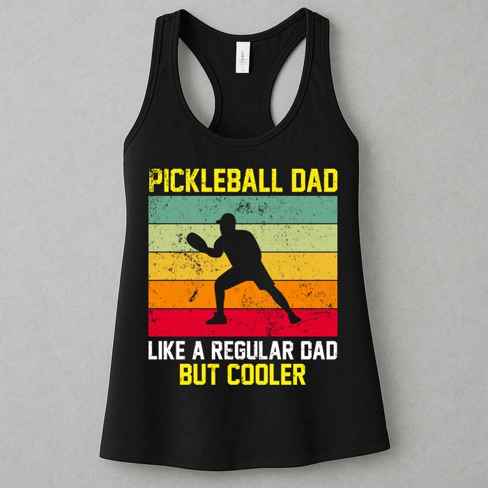 Pickleball Dad Like A Regular Dad But Cooler Vintage Retro Womens Tank Top
