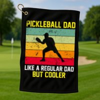 Pickleball Dad Like A Regular Dad But Cooler Vintage Retro Golf Towel