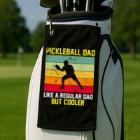 Pickleball Dad Like A Regular Dad But Cooler Vintage Retro Golf Towel