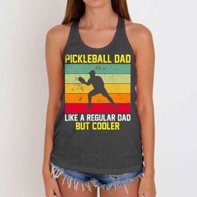 Pickleball Dad Like A Regular Dad But Cooler Vintage Retro Women's Knotted Racerback Tank