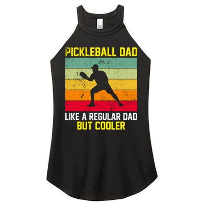 Pickleball Dad Like A Regular Dad But Cooler Vintage Retro Women's Perfect Tri Rocker Tank