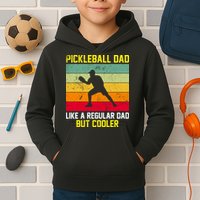 Pickleball Dad Like A Regular Dad But Cooler Vintage Retro Kids Hoodie