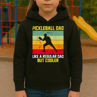Pickleball Dad Like A Regular Dad But Cooler Vintage Retro Kids Hoodie