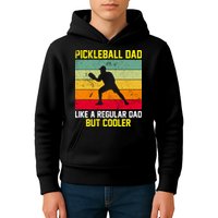 Pickleball Dad Like A Regular Dad But Cooler Vintage Retro Kids Hoodie