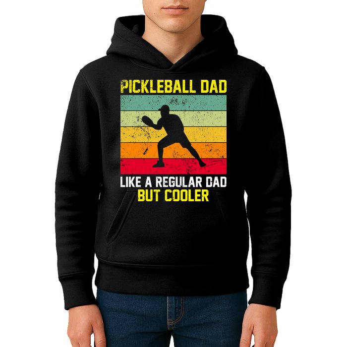 Pickleball Dad Like A Regular Dad But Cooler Vintage Retro Kids Hoodie