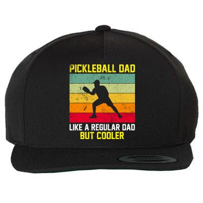 Pickleball Dad Like A Regular Dad But Cooler Vintage Retro Wool Snapback Cap