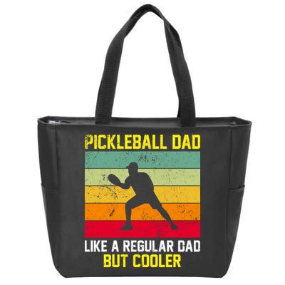 Pickleball Dad Like A Regular Dad But Cooler Vintage Retro Zip Tote Bag