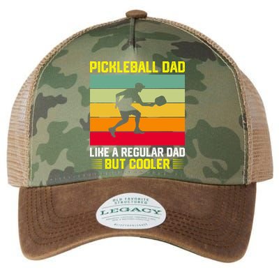 Pickleball Dad Like A Regular Dad But Cooler Vintage Retro Legacy Tie Dye Trucker Hat