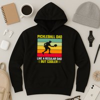 Pickleball Dad Like A Regular Dad But Cooler Vintage Retro Hoodie