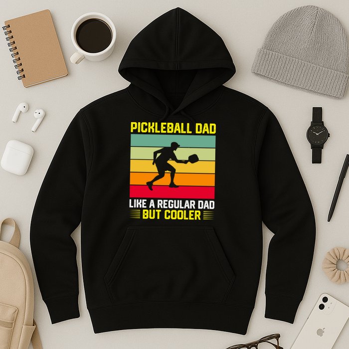 Pickleball Dad Like A Regular Dad But Cooler Vintage Retro Hoodie