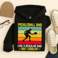 Pickleball Dad Like A Regular Dad But Cooler Vintage Retro Hoodie
