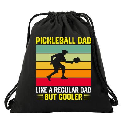 Pickleball Dad Like A Regular Dad But Cooler Vintage Retro Drawstring Bag