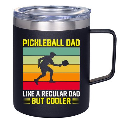 Pickleball Dad Like A Regular Dad But Cooler Vintage Retro 12oz Stainless Steel Coffee Mug