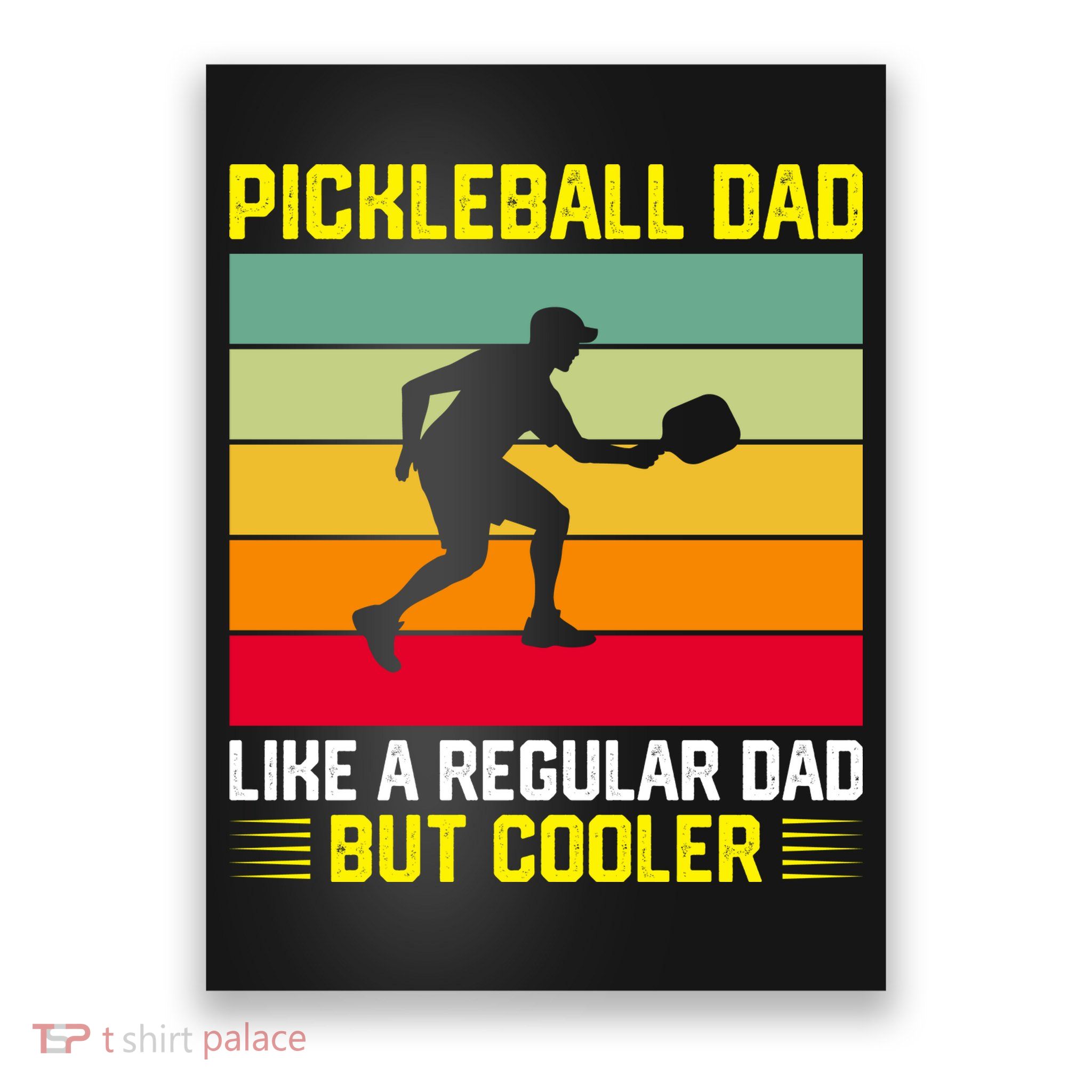 Pickleball Dad Like A Regular Dad But Cooler Vintage Retro Poster