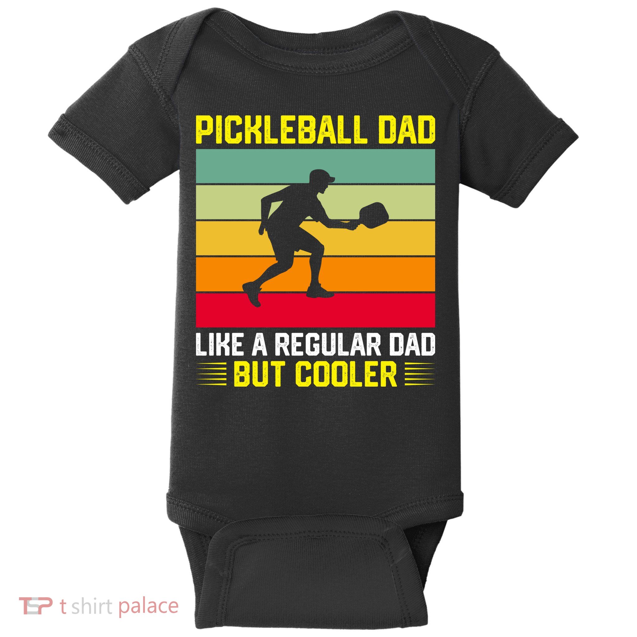 Pickleball Dad Like A Regular Dad But Cooler Vintage Retro Baby Bodysuit