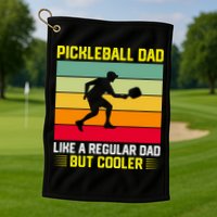 Pickleball Dad Like A Regular Dad But Cooler Vintage Retro Golf Towel