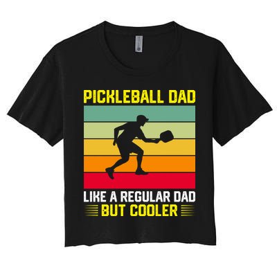 Pickleball Dad Like A Regular Dad But Cooler Vintage Retro Crop Top