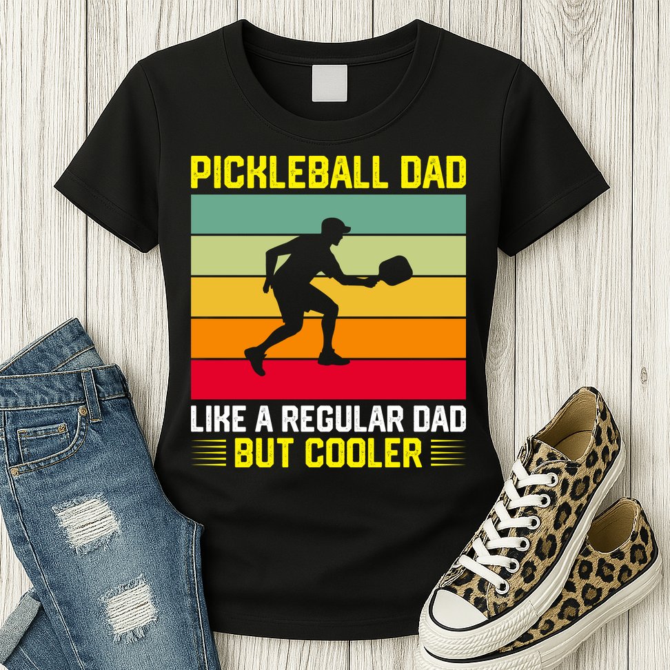 Pickleball Dad Like A Regular Dad But Cooler Vintage Retro Womens T-Shirt