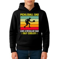 Pickleball Dad Like A Regular Dad But Cooler Vintage Retro Kids Hoodie