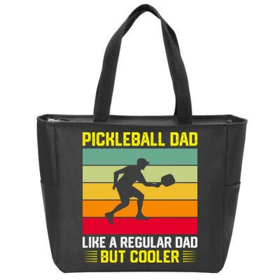 Pickleball Dad Like A Regular Dad But Cooler Vintage Retro Zip Tote Bag