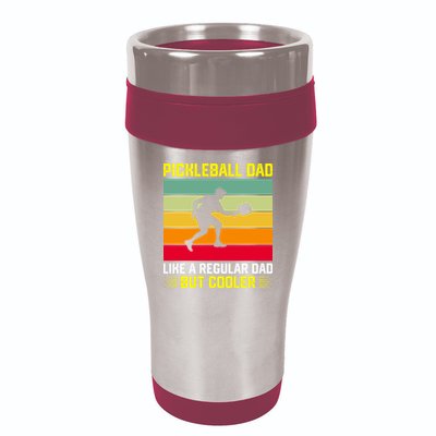 Pickleball Dad Like A Regular Dad But Cooler Vintage Retro 16oz Travel Tumbler