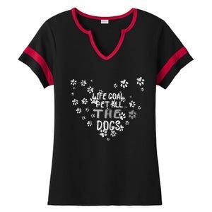 Puppy Dog Lover Pet Owner Life Goal Pet All The Dogs Ladies Halftime Notch Neck Tee