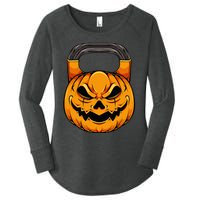 Pumpkin Dumbbell Lazy Halloween Costume Workout Gym Lover Women's Perfect Tri Tunic Long Sleeve Shirt