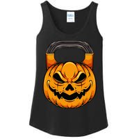 Pumpkin Dumbbell Lazy Halloween Costume Workout Gym Lover Ladies Essential Tank