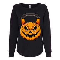 Pumpkin Dumbbell Lazy Halloween Costume Workout Gym Lover Womens California Wash Sweatshirt