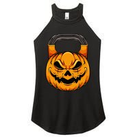 Pumpkin Dumbbell Lazy Halloween Costume Workout Gym Lover Women's Perfect Tri Rocker Tank