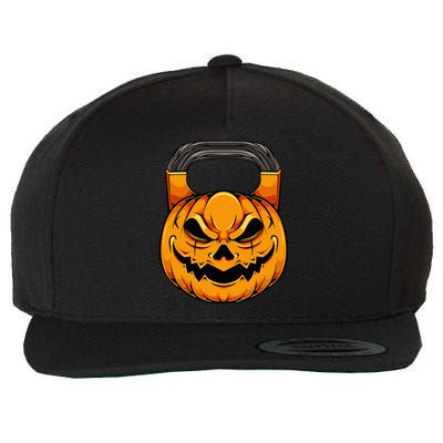 Pumpkin Dumbbell Lazy Halloween Costume Workout Gym Lover Wool Snapback Cap