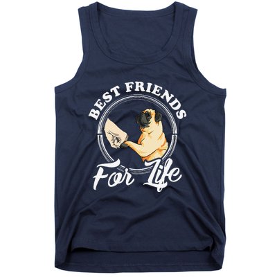 Pug Dog Lover Design Best Friends For Life Funny Pug Tank Top