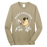 Pug Dog Lover Design Best Friends For Life Funny Pug Long Sleeve Shirt