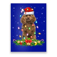 Poodle Dog Lover Lighting Xmas Santa Poodle Christmas Gift Poster