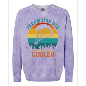 Paramotor Dad Like A Regular Dad But Cooler Funny Paramotor Pilot Colorblast Crewneck Sweatshirt