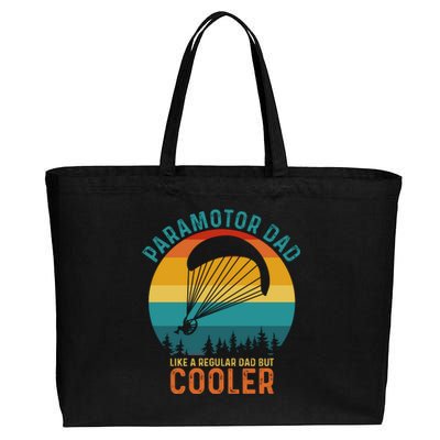 Paramotor Dad Like A Regular Dad But Cooler Funny Paramotor Pilot Cotton Canvas Jumbo Tote