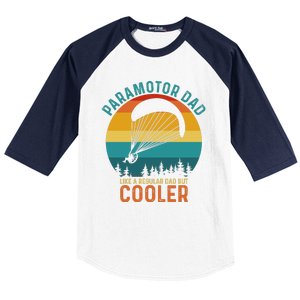 Paramotor Dad Like A Regular Dad But Cooler Funny Paramotor Pilot Baseball Sleeve Shirt